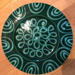 Vintage Decorative Hand-Painted Xmas Serving Plate